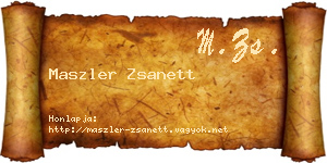 Maszler Zsanett névjegykártya